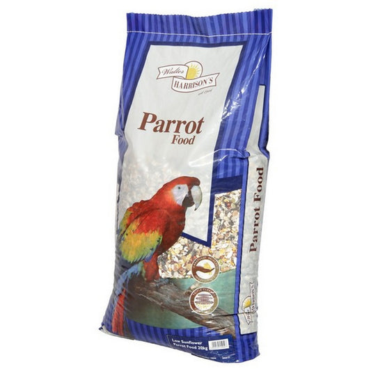 Walter Harrisons Low Sunflower Parrot Food 20kg - Free P&P