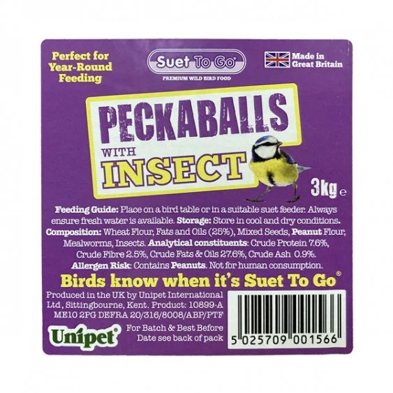 Suet to Go Peckaballs Insect 3kg