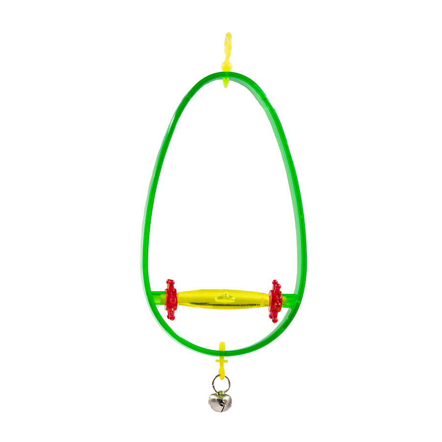 Beaks Plastic Bird Oval Perch with Bell