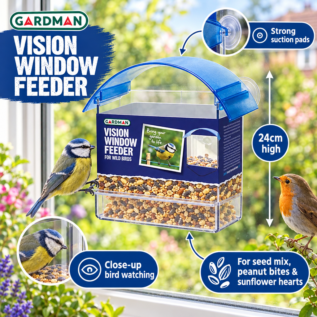 Gardman Vision Window Feeder infographic