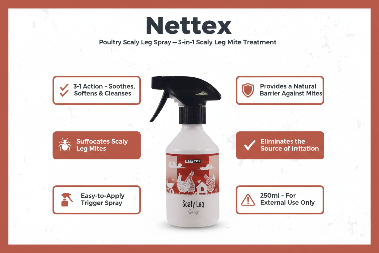 Nettex Poultry Scaly Leg Spray Infographic