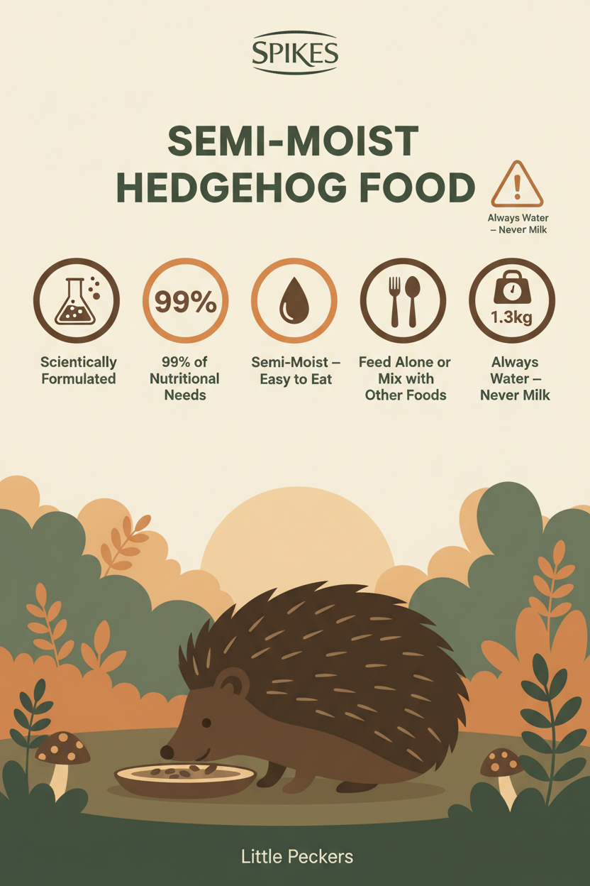 Spikes Semi-Moist Food for Hedgehogs Infographic