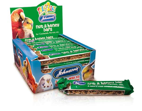 Johnson's Cockatiel & Parrot Nut & Honey Bars - Case of 24