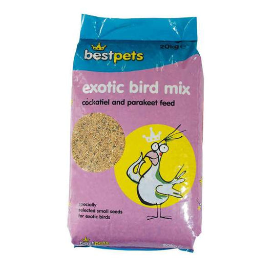 Bestpets Cockatiel & Parakeet Exotic Bird Mix 20kg - FREE P&P