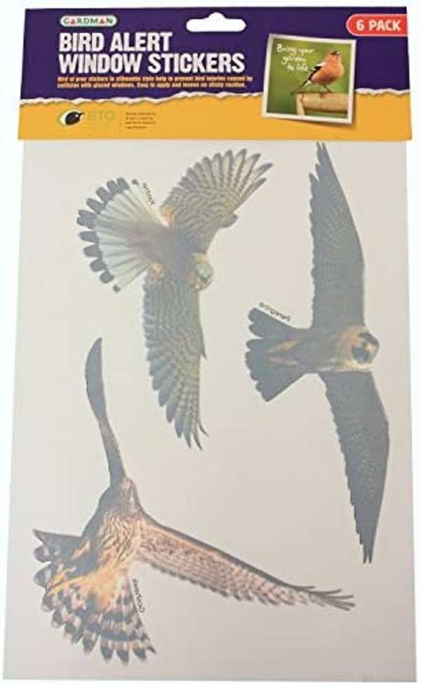 Gardman Bird Alert Window Stickers 6 Pack