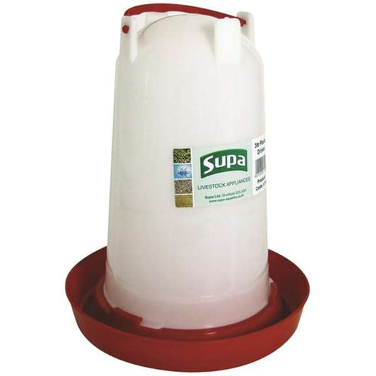 Supa Red & White Plastic Poultry Drinker 3 Litre