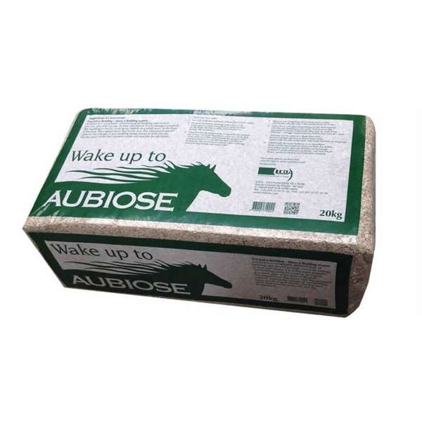 A 20kg of Aubiose featuring a green and white design with a horse silhouette logo.