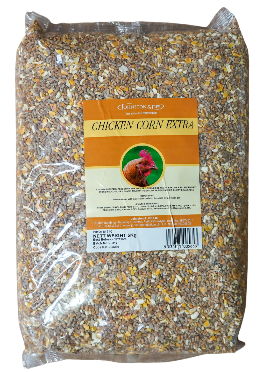 Johnston and Jeff Chicken Corn Extra 20kg - FREE P&P