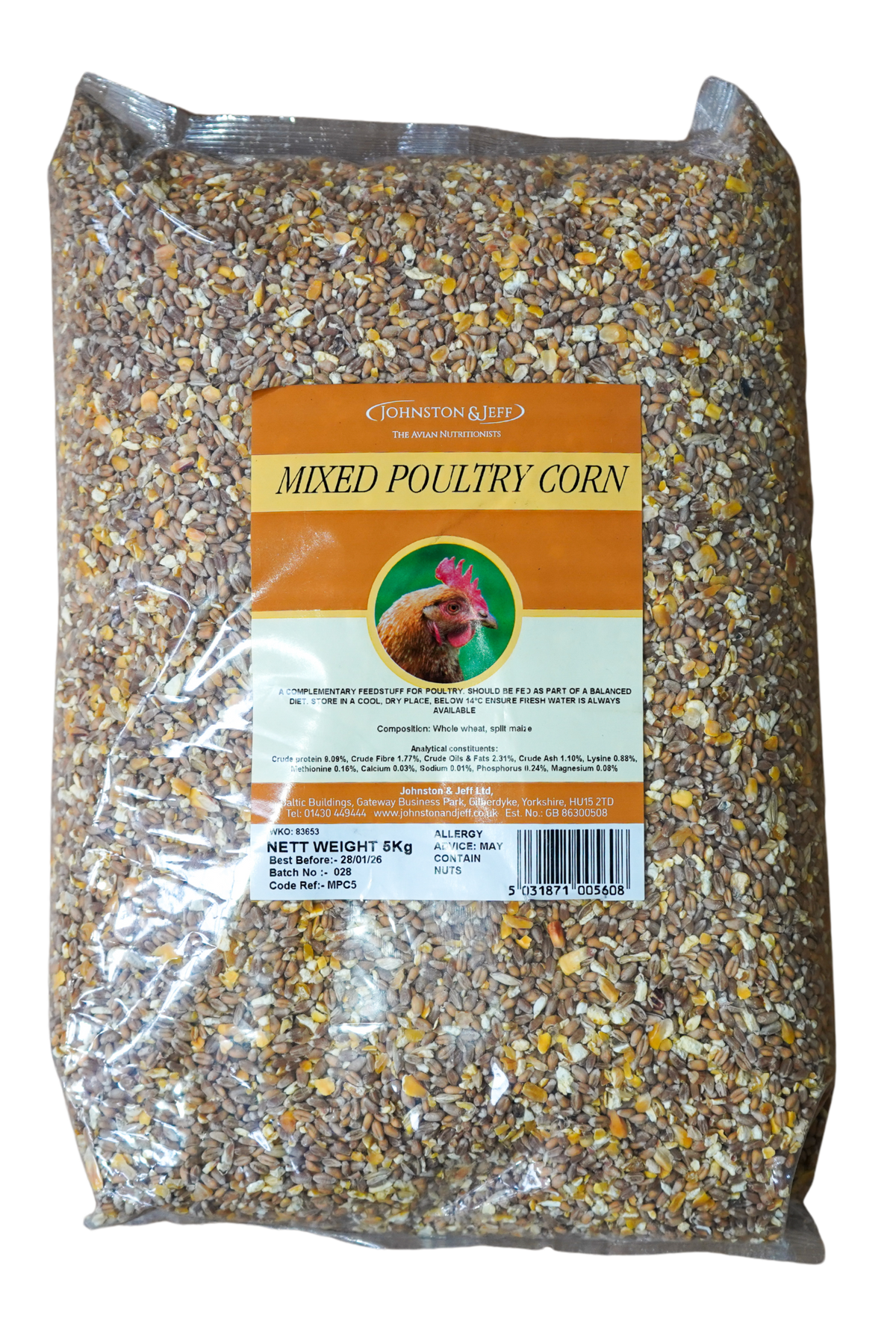 Johnston and Jeff Mixed Chicken Corn 20kg - FREE P&P