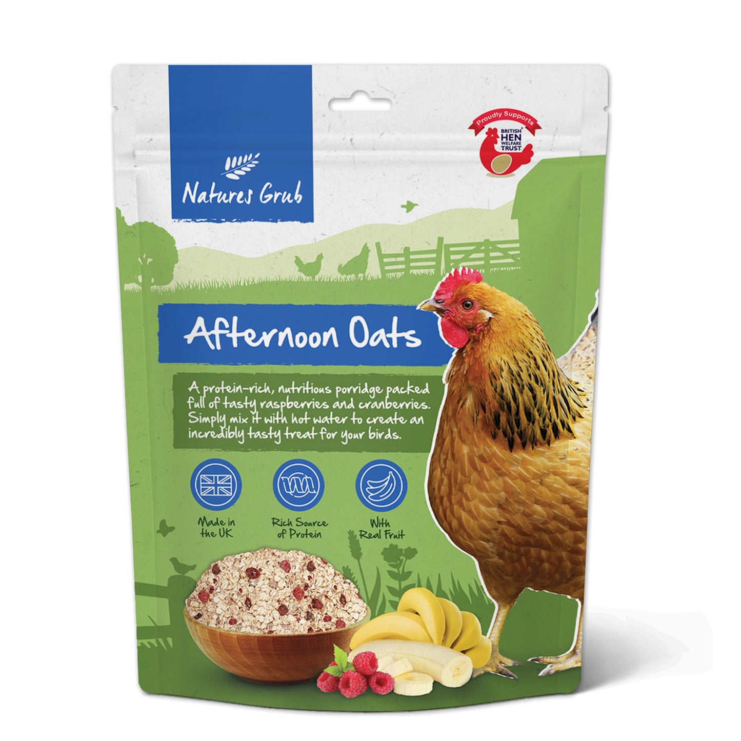 Nature's Grub Afternoon Oats with Banana & Raspberry 600g