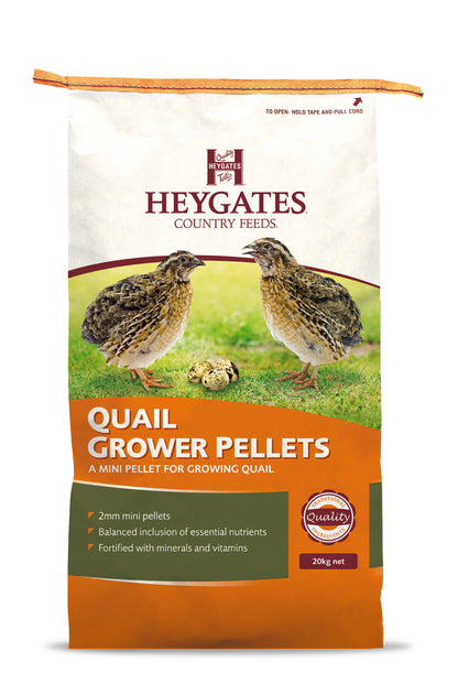Heygates Quail Grower Pellets 20kg - FREE P&P