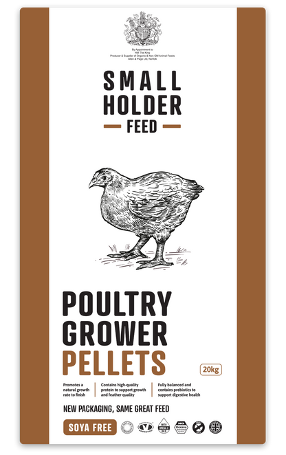 Allen & Page Small Holder Range Poultry Grower Pellets 20kg - Free P&P