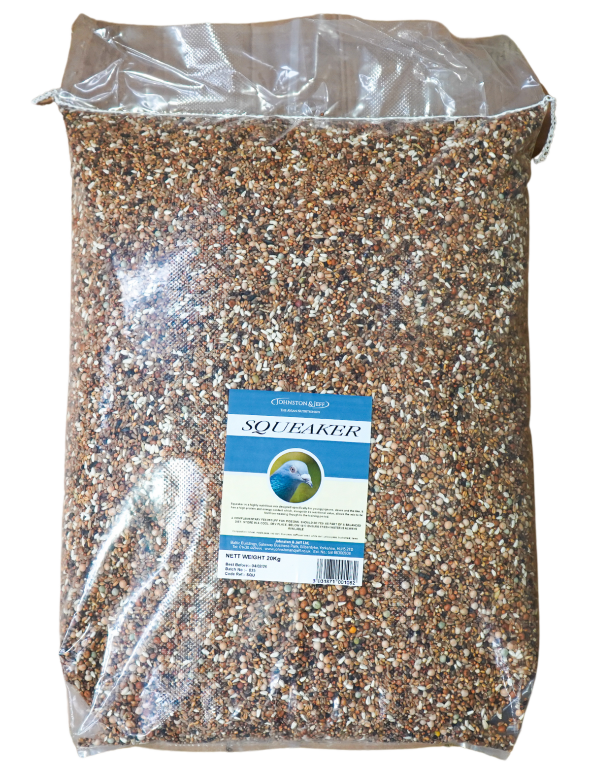 Johnston & Jeff Squeaker Pigeon Corn 20kg 
