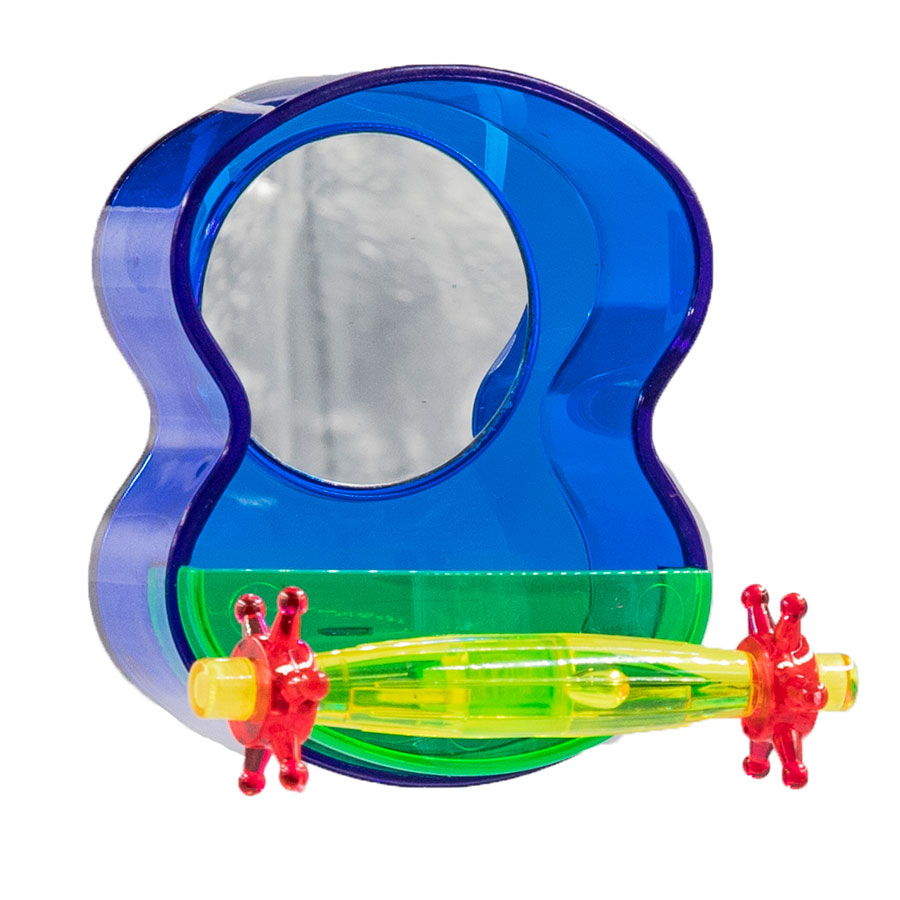 Beaks Plastic Bird Toy Mirror Cup Feeder