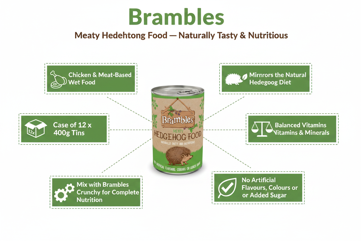 Brambles Meaty Hedgehog Food Infographic