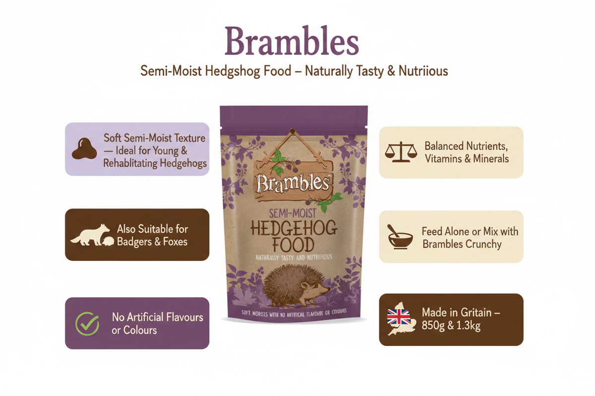 Brambles Semi-Moist Hedgehog Food Infographic