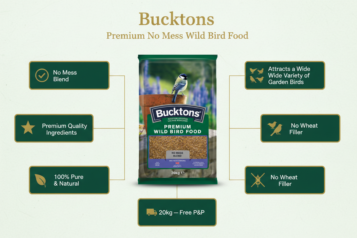 Bucktons Premium Wild Bird Food Infographic