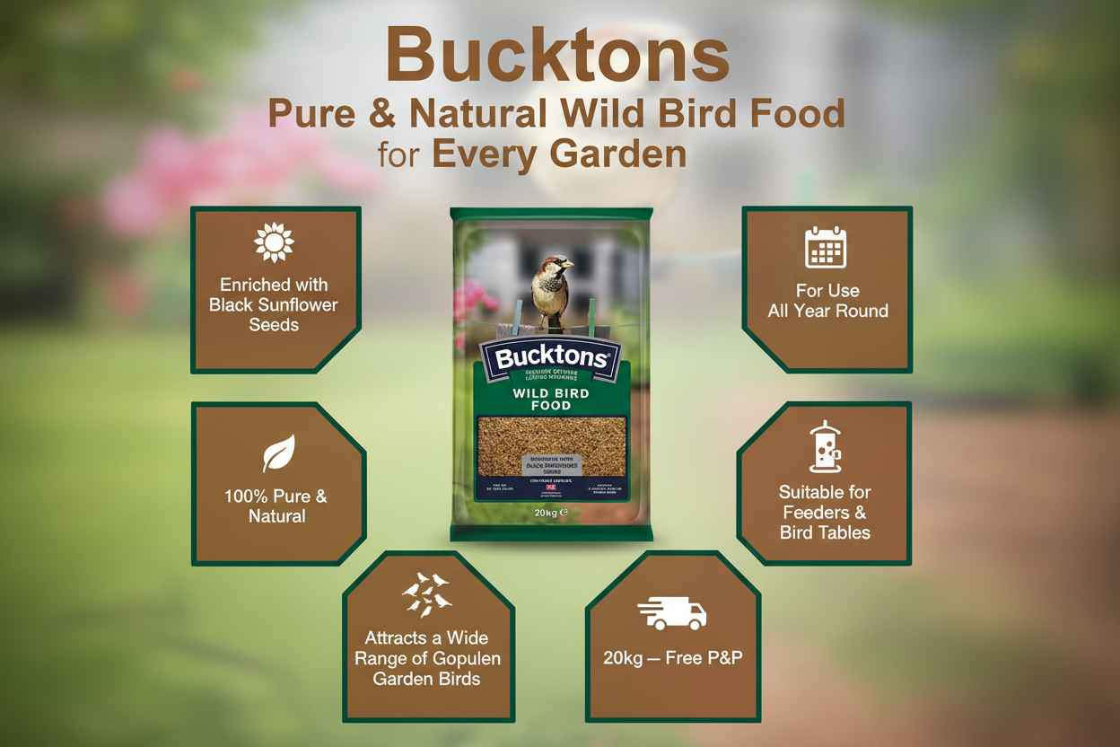 Bucktons Wild Bird Food 20kg Infographic