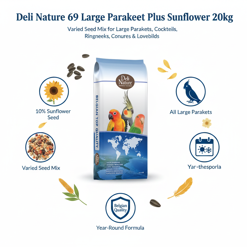 Deli Nature 69 Large Parakeet + Sunflower Infographic