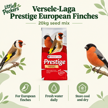 European Finches infographic using the matching product packshot