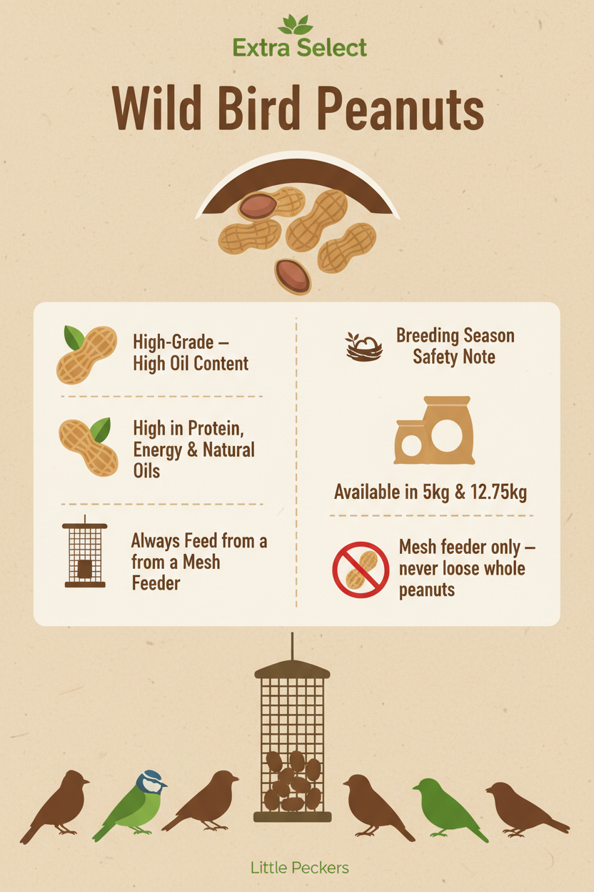 Extra Select Wild Bird Food Peanuts Infographic