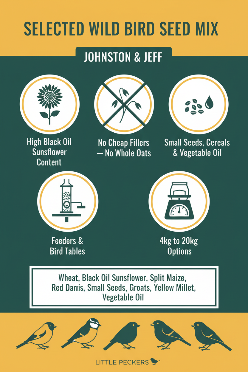 Johnston & Jeff Selected Wild Bird Seed Mix Infographic