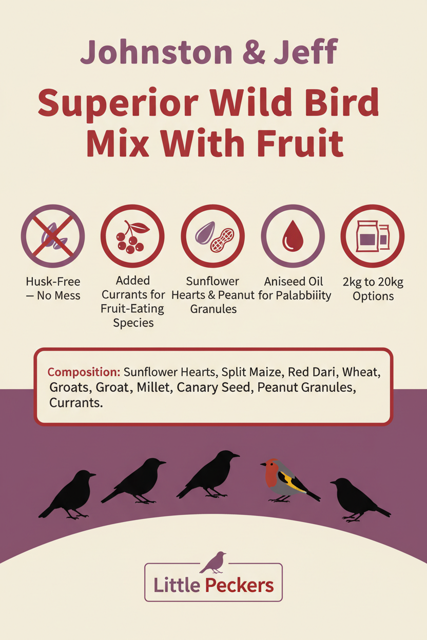 Johnston & Jeff Superior Wild Bird Mix With Fruit Infographic