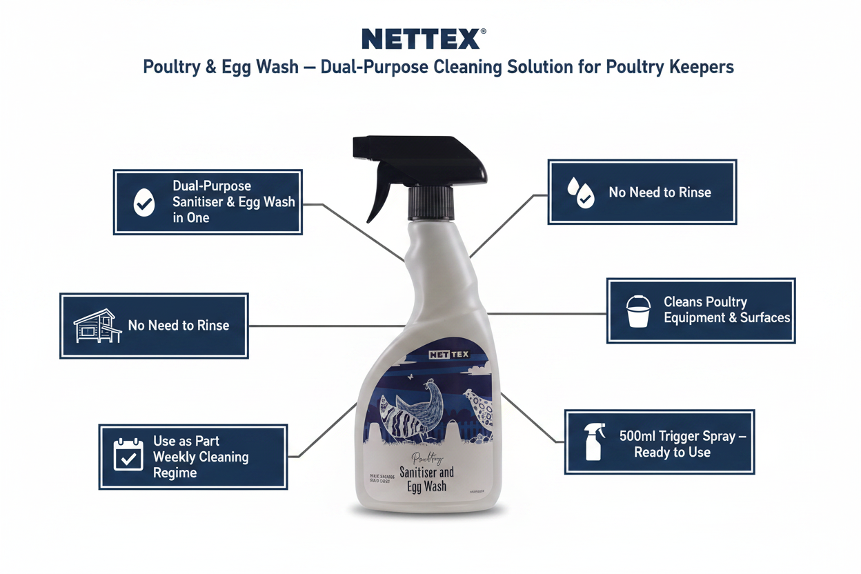 Nettex Poultry Sanitiser & Egg Wash Infographic