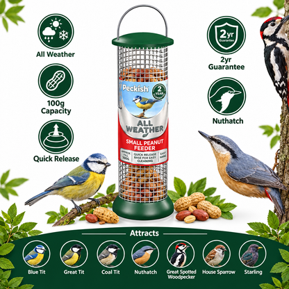 Peckish All Weather Small Peanut Feeder Infographic