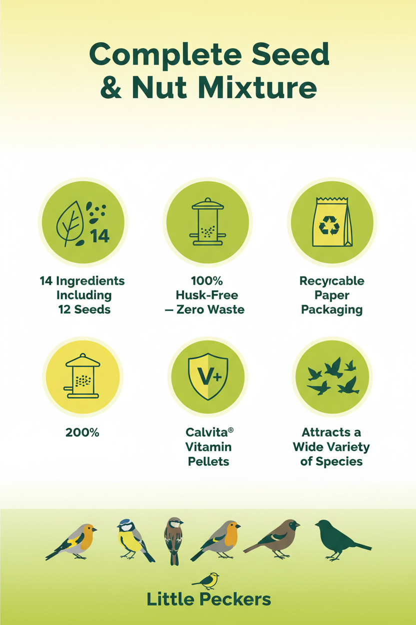 Peckish Complete Seed & Nut Mixture Infographic