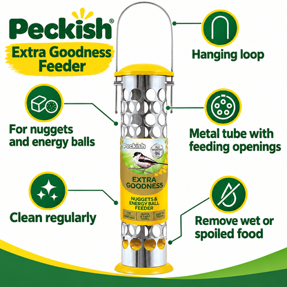 Peckish Extra Goodness Feeder infographic