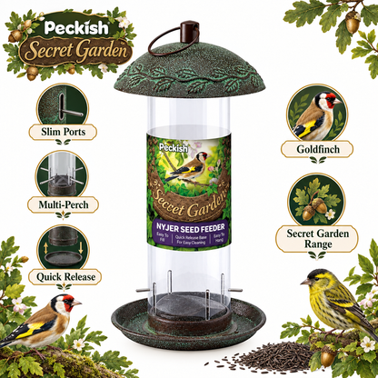 Peckish Secret Garden Nyjer Feeder Infographic