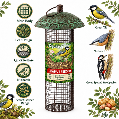 Peckish Secret Garden Peanut Feeder Infographic