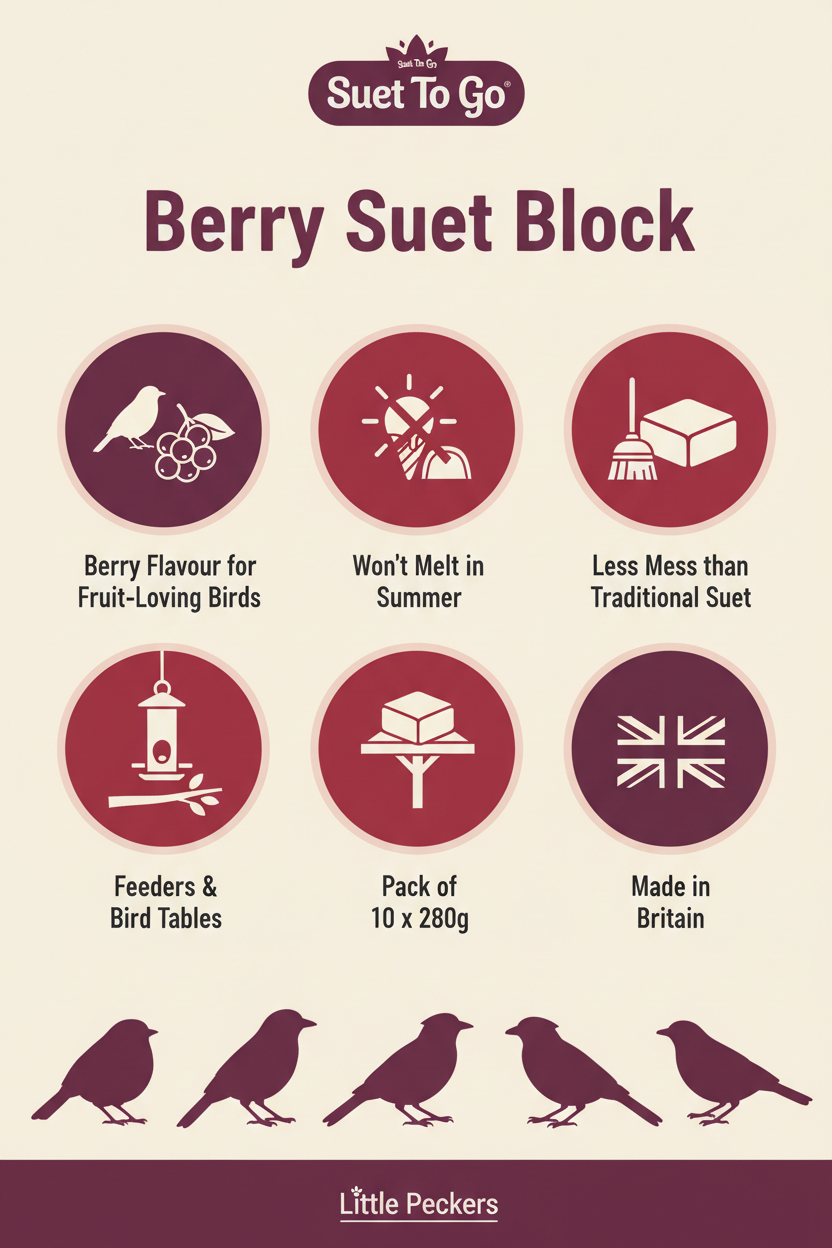 Suet To Go Berry Suet Block Infographic