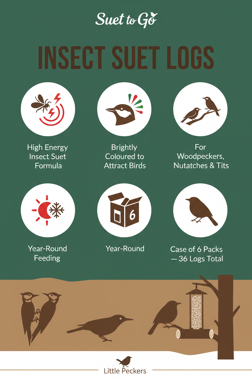 Suet to Go Insect Suet Logs Infographic