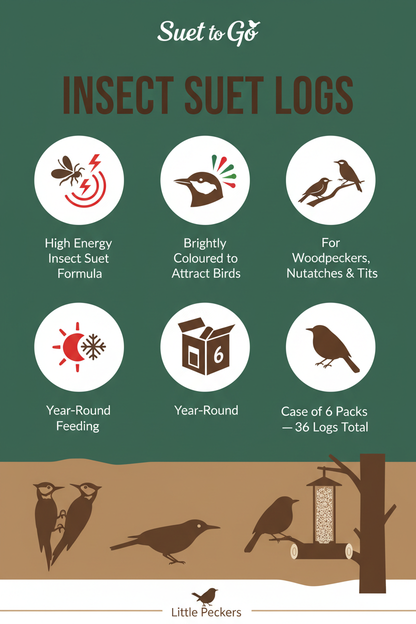 Suet to Go Insect Suet Logs Infographic