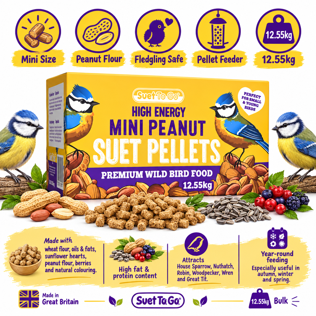 Suet to Go Mini Peanut Suet Pellets 12.55kg Infographic