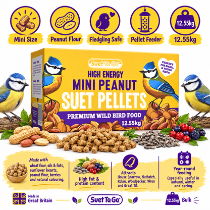 Suet to Go Mini Peanut Suet Pellets 12.55kg Infographic