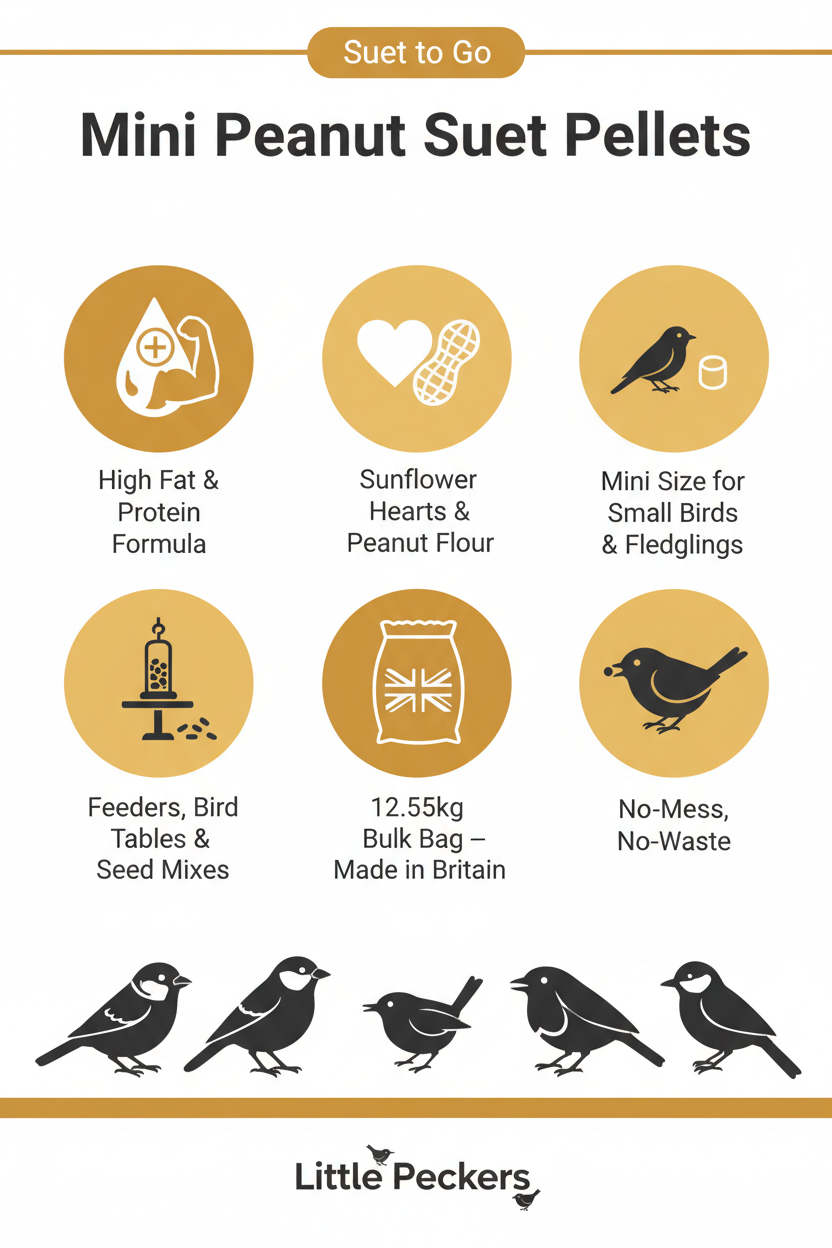 Suet to Go Mini Peanut Suet Pellets Infographic