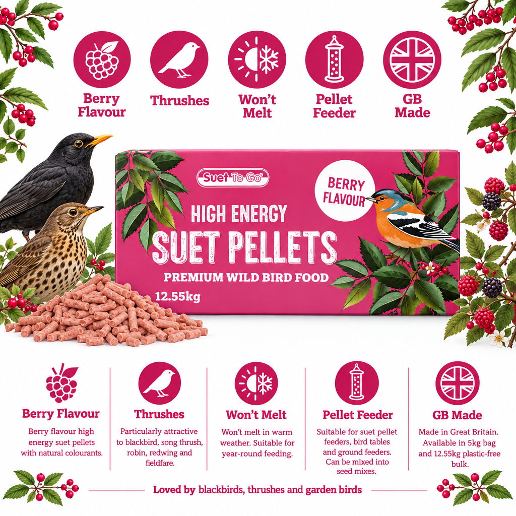 Suet To Go Super Premium Berry Suet Pellets Infographic