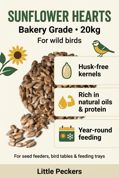 Sunflower Hearts Bakery Grade 20kg infographic