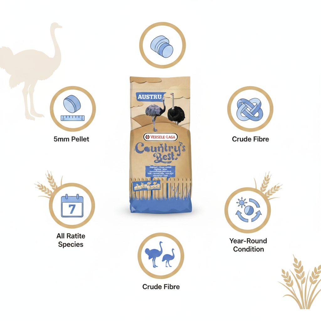 Versele-Laga AUSTRU 3 Ostrich Pellet Infographic