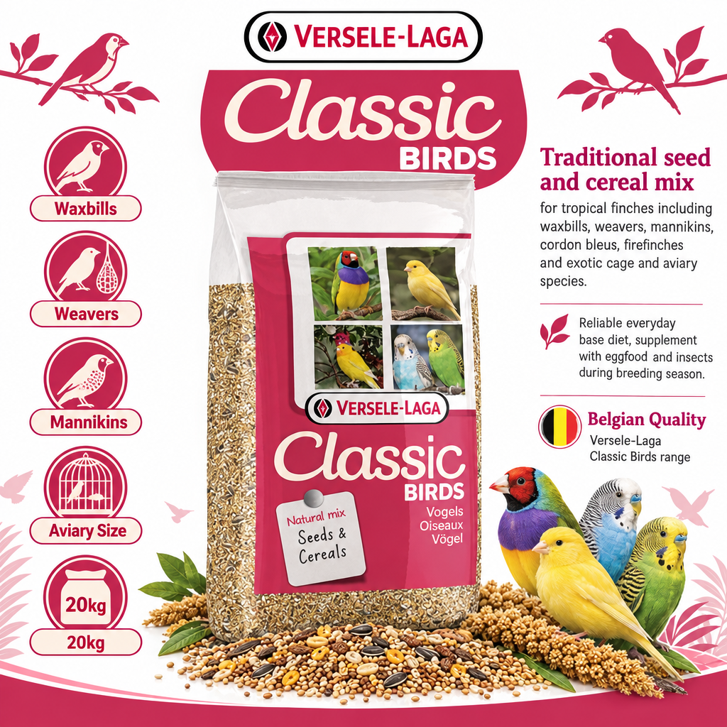 Versele-Laga Classic Tropical Finches 20kg Infographic