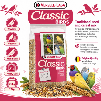 Versele-Laga Classic Tropical Finches 20kg Infographic