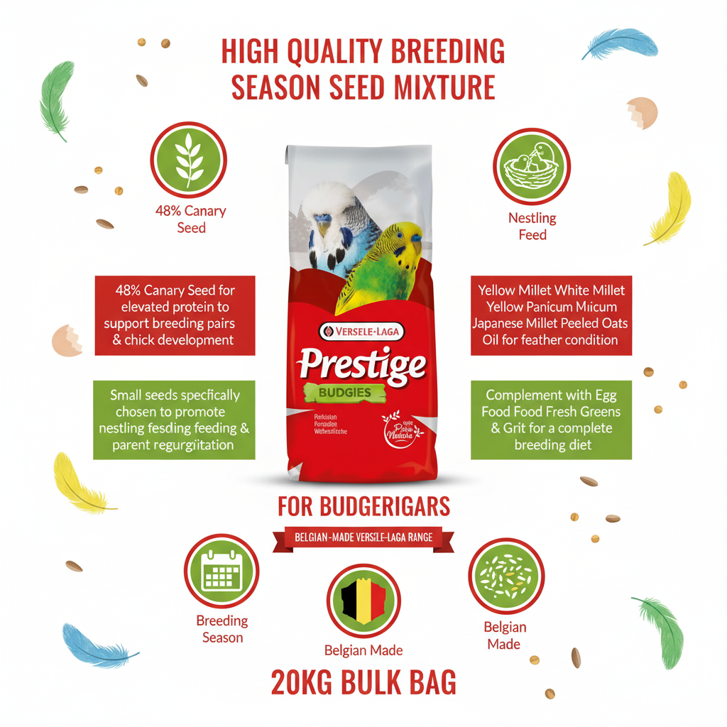 Versele-Laga Prestige Budgies Breeding Infographic