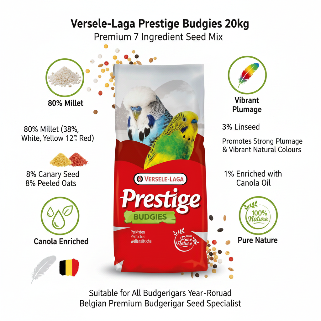 Versele-Laga Prestige Budgies Infographic