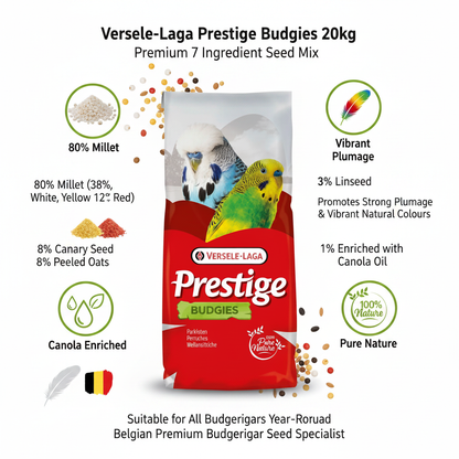 Versele-Laga Prestige Budgies Infographic