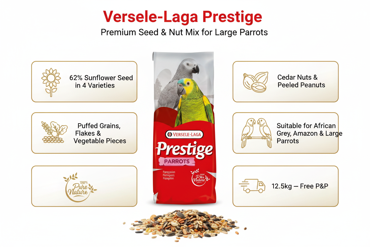 Versele-Laga Prestige Parrots AD Infographic