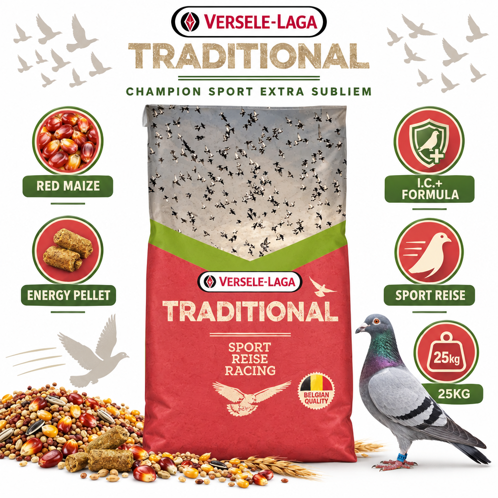 Versele-Laga Traditional Champion Sport Extra Subliem 25kg Infographic